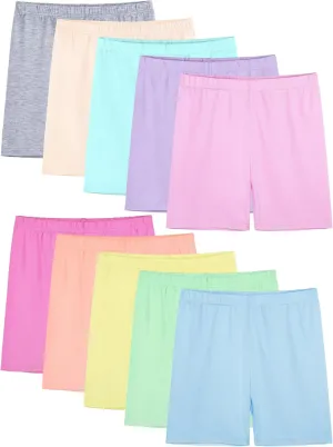 10 Pack Girls Dance Shorts Cartwheel Toddler Biker Under Dress Multi-Color Kids Bike Shorts Girls Clothes