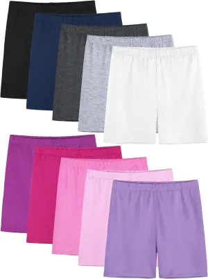 10 Pack Girls Dance Shorts Cartwheel Toddler Biker Under Dress Multi-Color Kids Bike Shorts Girls Clothes