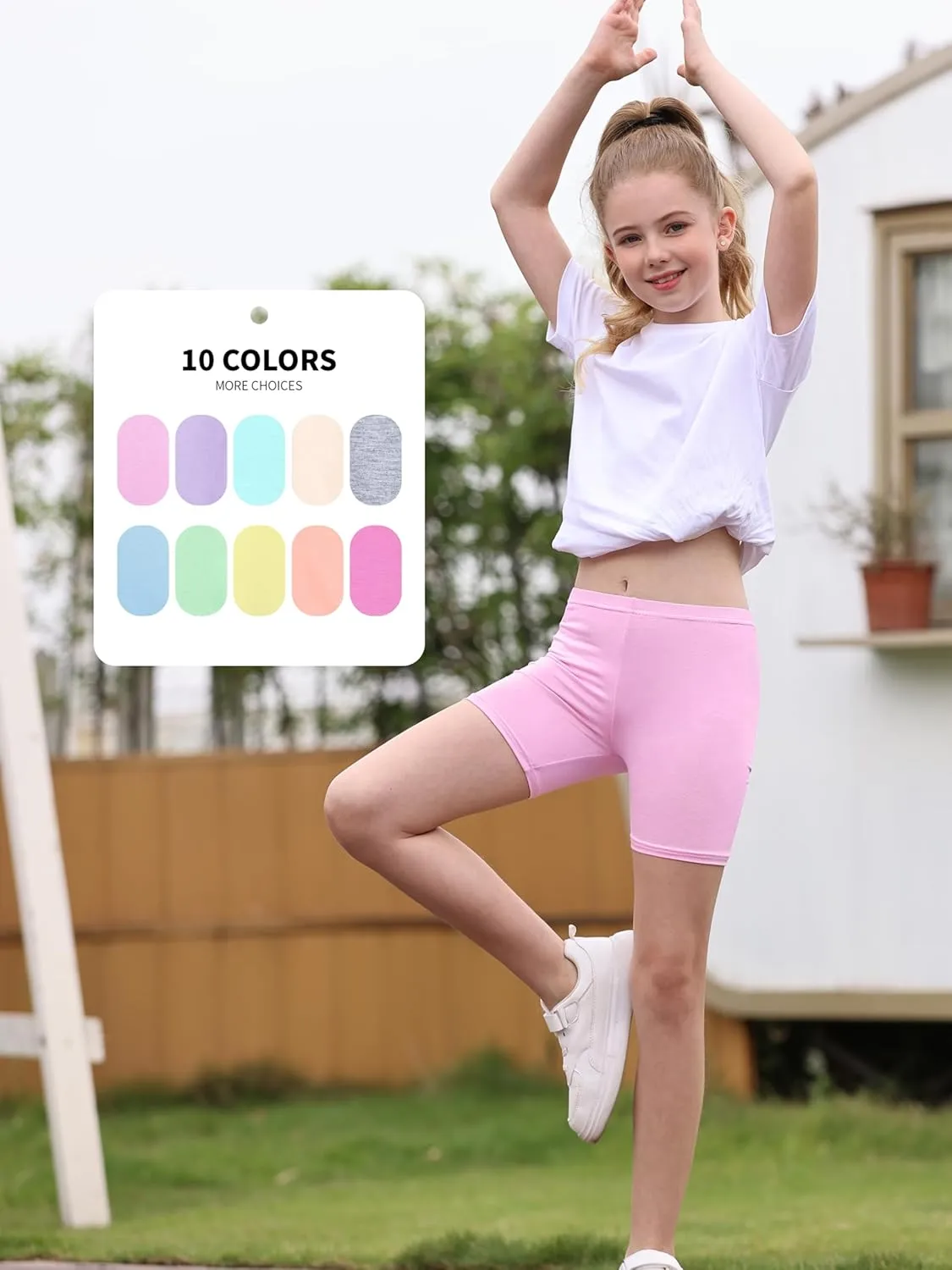 10 Pack Girls Dance Shorts Cartwheel Toddler Biker Under Dress Multi-Color Kids Bike Shorts Girls Clothes