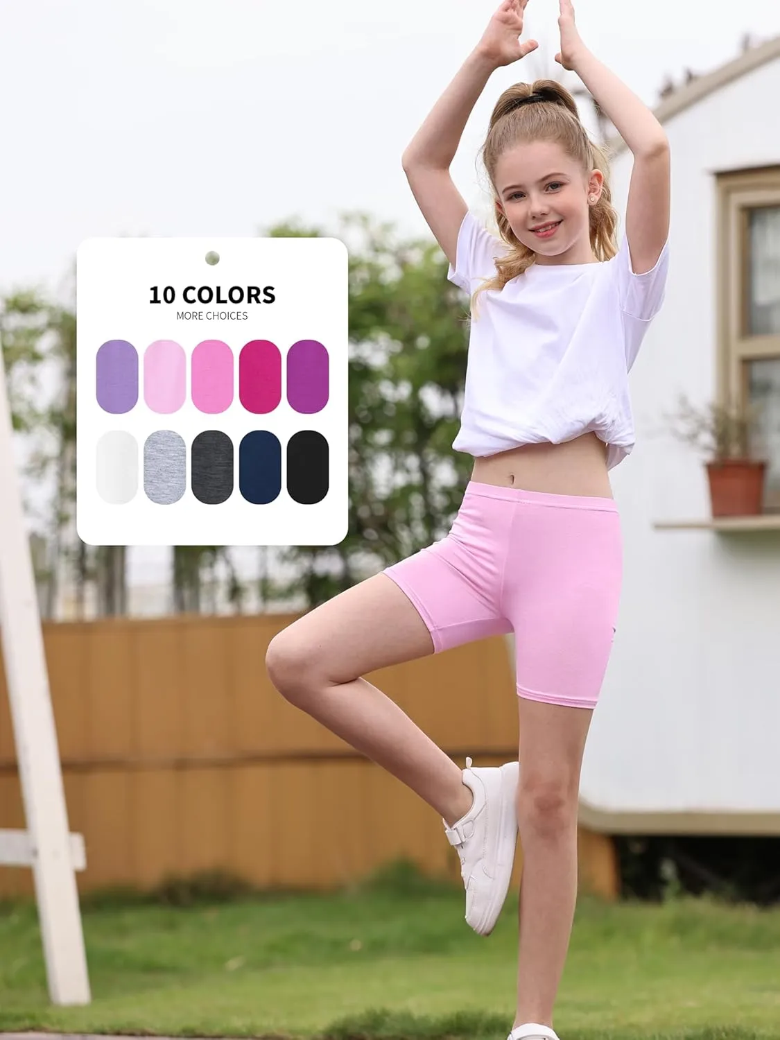 10 Pack Girls Dance Shorts Cartwheel Toddler Biker Under Dress Multi-Color Kids Bike Shorts Girls Clothes