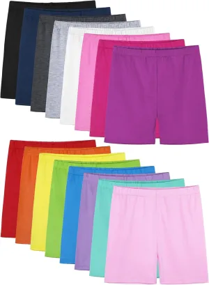 16 Pack Girls Dance Shorts Toddler Bike Biker Under Dress Cartwheel Kids Shorts Multi-Color Girls Clothes