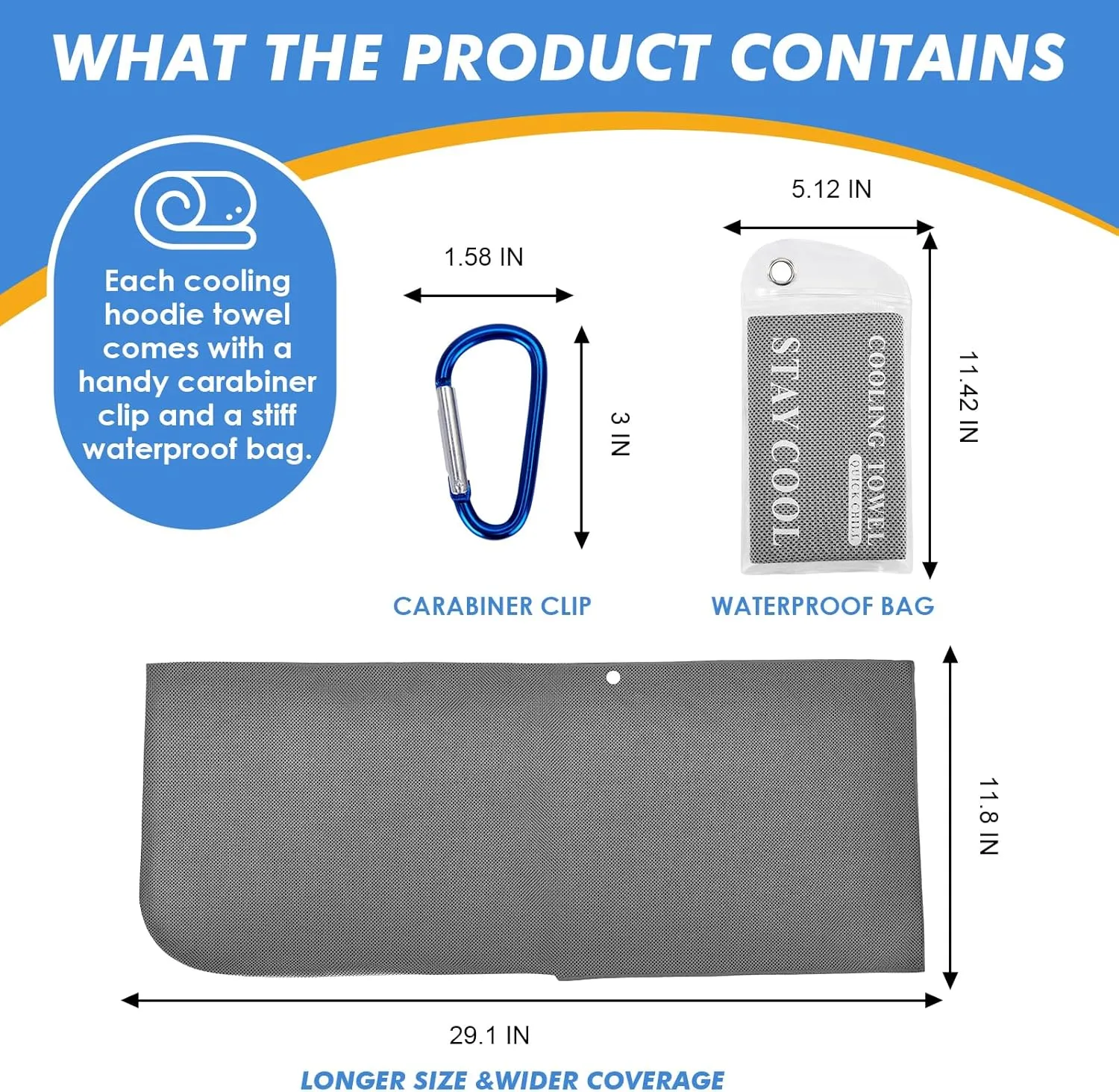 4 Pack Cooling Hoodie Towels for Neck and Face, UPF 50 Sun Protection & Instant Cooling, Ice Towels for Hot Weather, Soft Breathable Towel for Sport, Work Out, Gym, Camping & More Activities