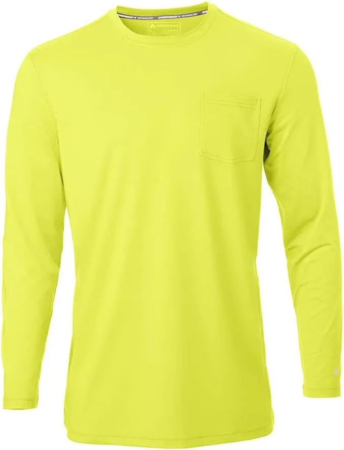 Arctic Cool Men’s Crew Neck Instant Cooling Pocket Workwear Moisture Wicking Performance UPF 50  Long Sleeve Shirt
