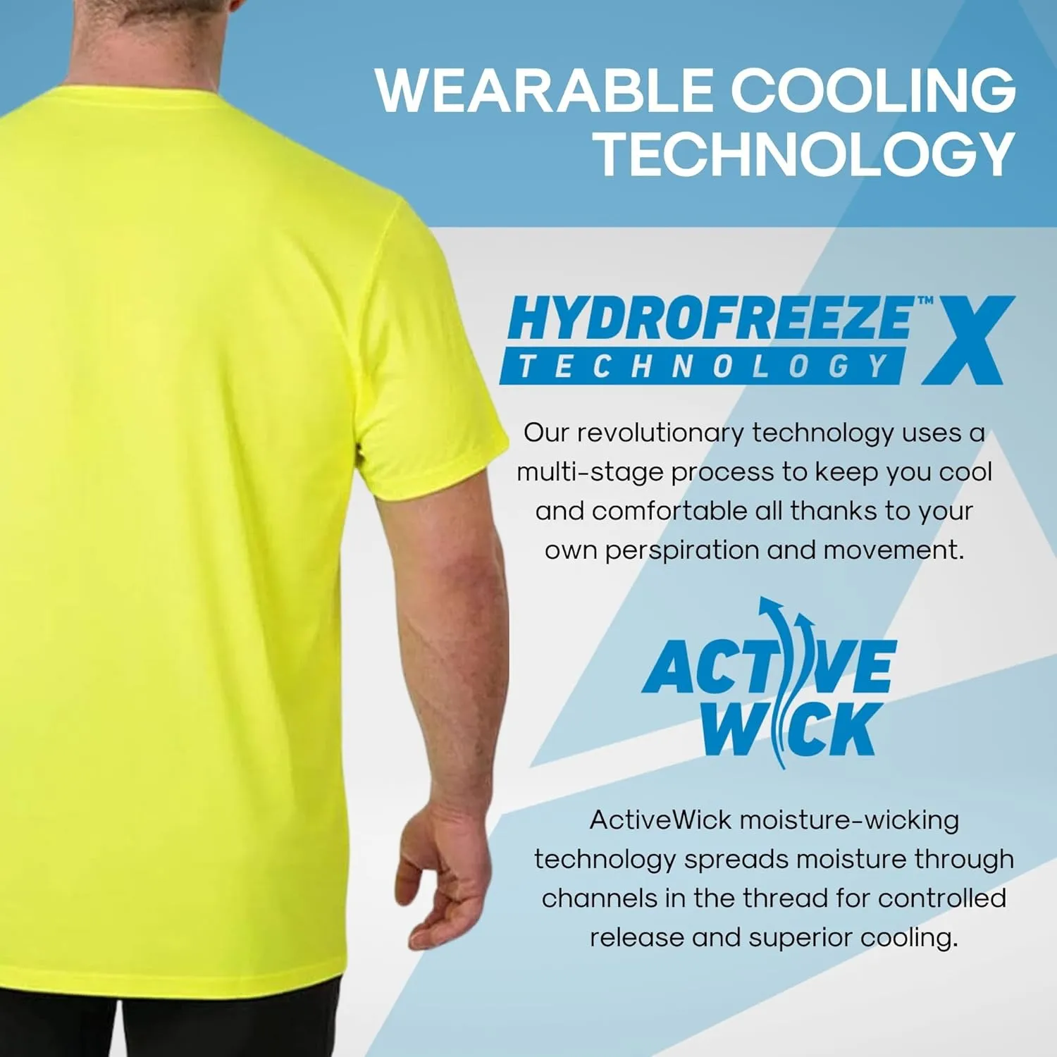 Arctic Cool Men’s Crew Neck Instant Cooling Pocket Workwear Moisture Wicking Performance UPF 50  Short Sleeve Shirt
