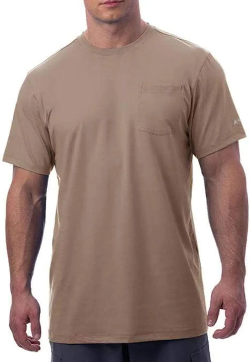 Arctic Cool Men’s Crew Neck Instant Cooling Pocket Workwear Moisture Wicking Performance UPF 50  Short Sleeve Shirt