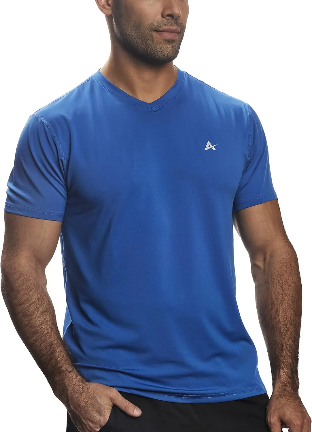 Arctic Cool Men’s V-Neck Instant Cooling Moisture Wicking Performance UPF 50  Short Sleeve Workout Shirt