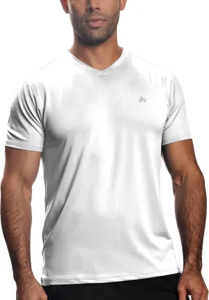Arctic Cool Men’s V-Neck Instant Cooling Moisture Wicking Performance UPF 50  Short Sleeve Workout Shirt