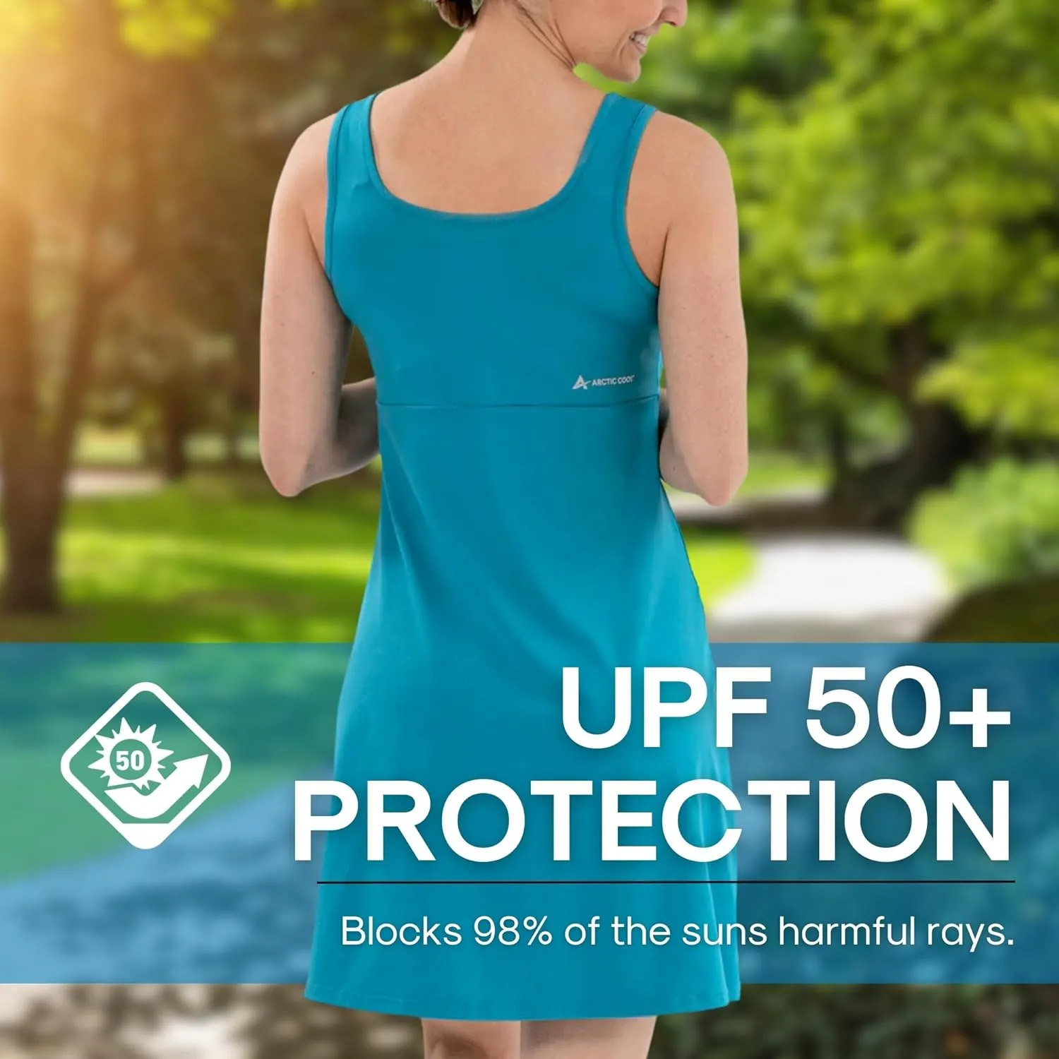 Arctic Cool Women's Sundress Instant Cooling Moisture Wicking Performance UPF 50  | Lightweight Breathable Golf, Work,Dinner