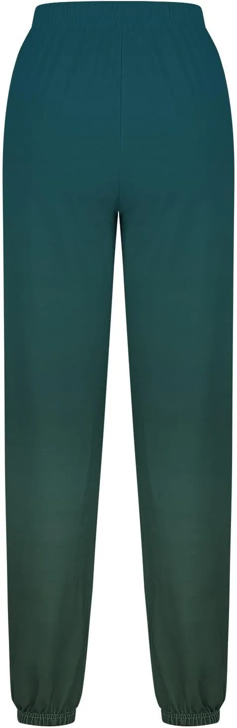 Athletic Sweat Pants Women Fall Jogger Pants Loose Casual Drawstring Pocket Sweatpants Gradient Fashion Sports Pants