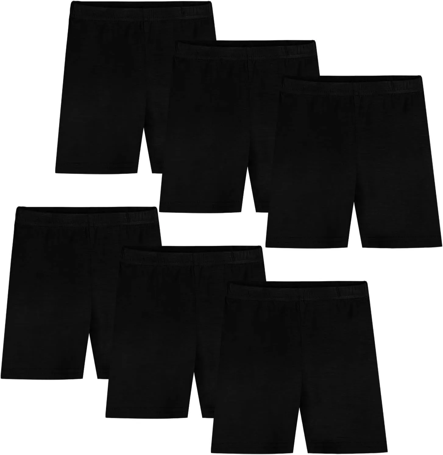 Auranso Girls Dance Shorts Solid Color Breathable Bike Shorts(Pack of 6)