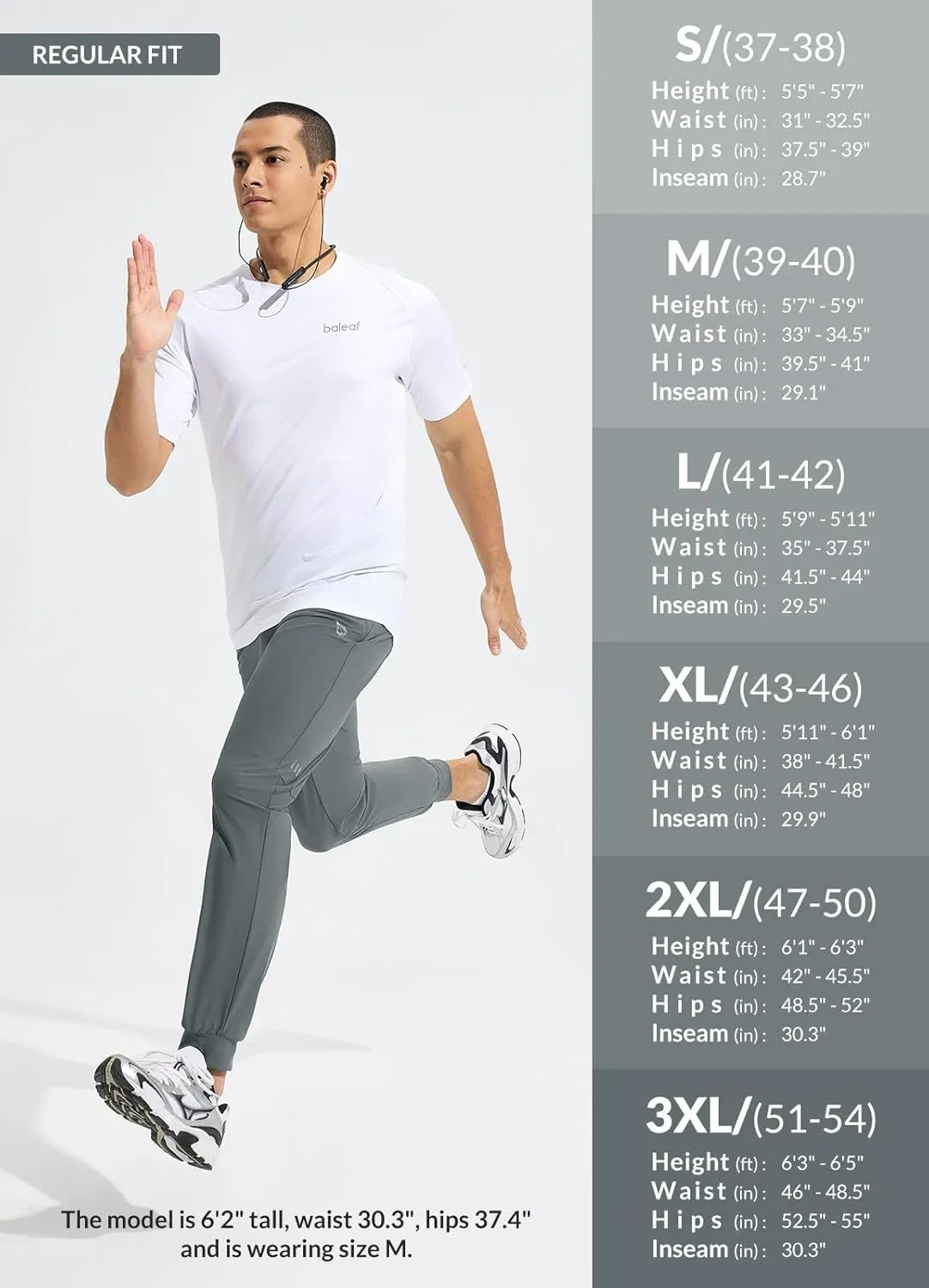 baleaf Men's Joggers Pants Athletic Workout Track Running Gym Lightweight Quick Dry Tapered Jogger Zipper Pockets