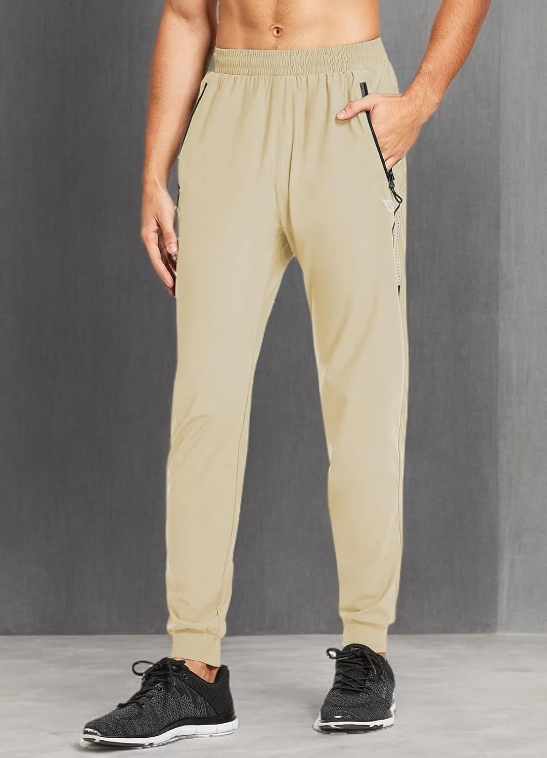baleaf Men's Joggers Pants Athletic Workout Track Running Gym Lightweight Quick Dry Tapered Jogger Zipper Pockets
