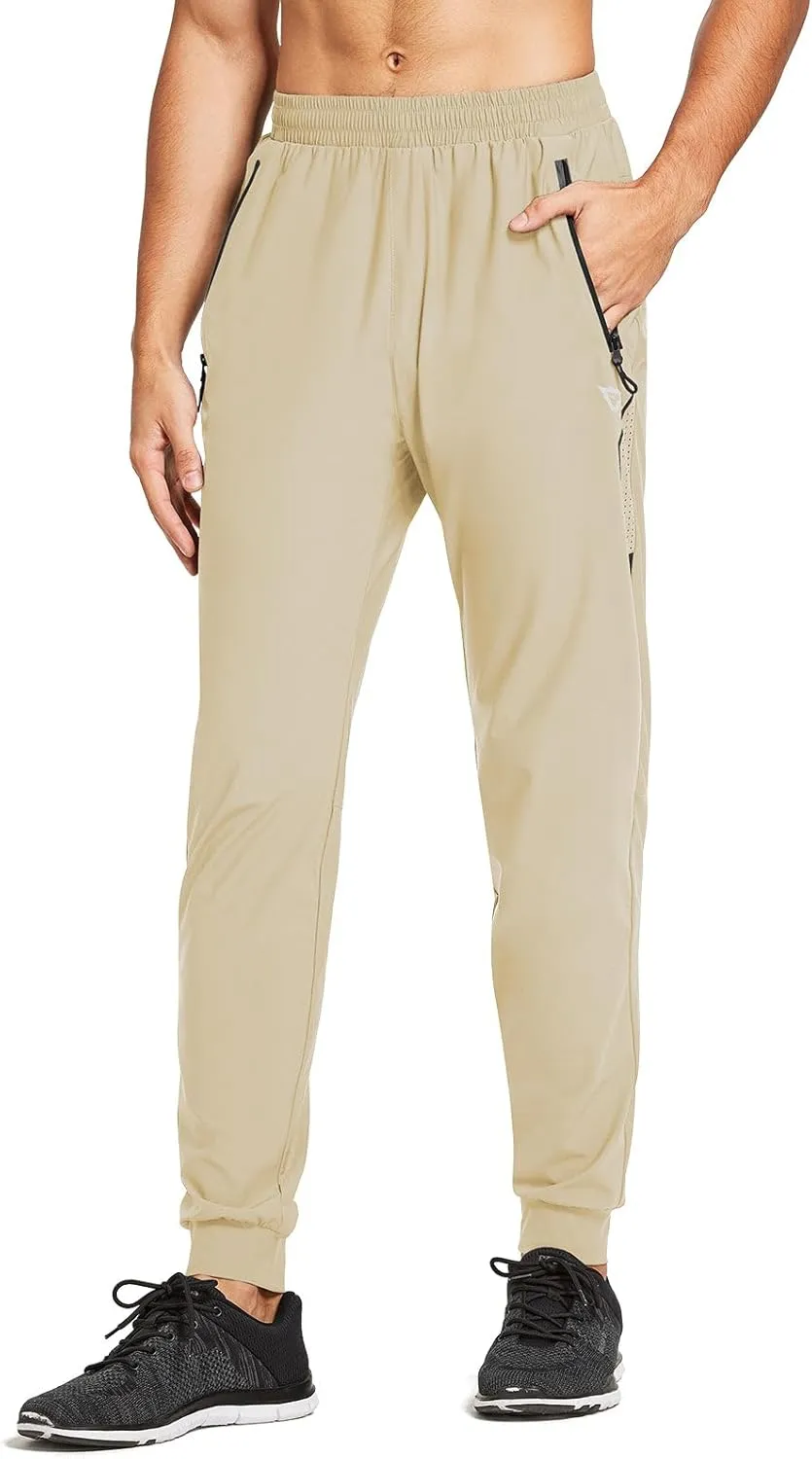 baleaf Men's Joggers Pants Athletic Workout Track Running Gym Lightweight Quick Dry Tapered Jogger Zipper Pockets