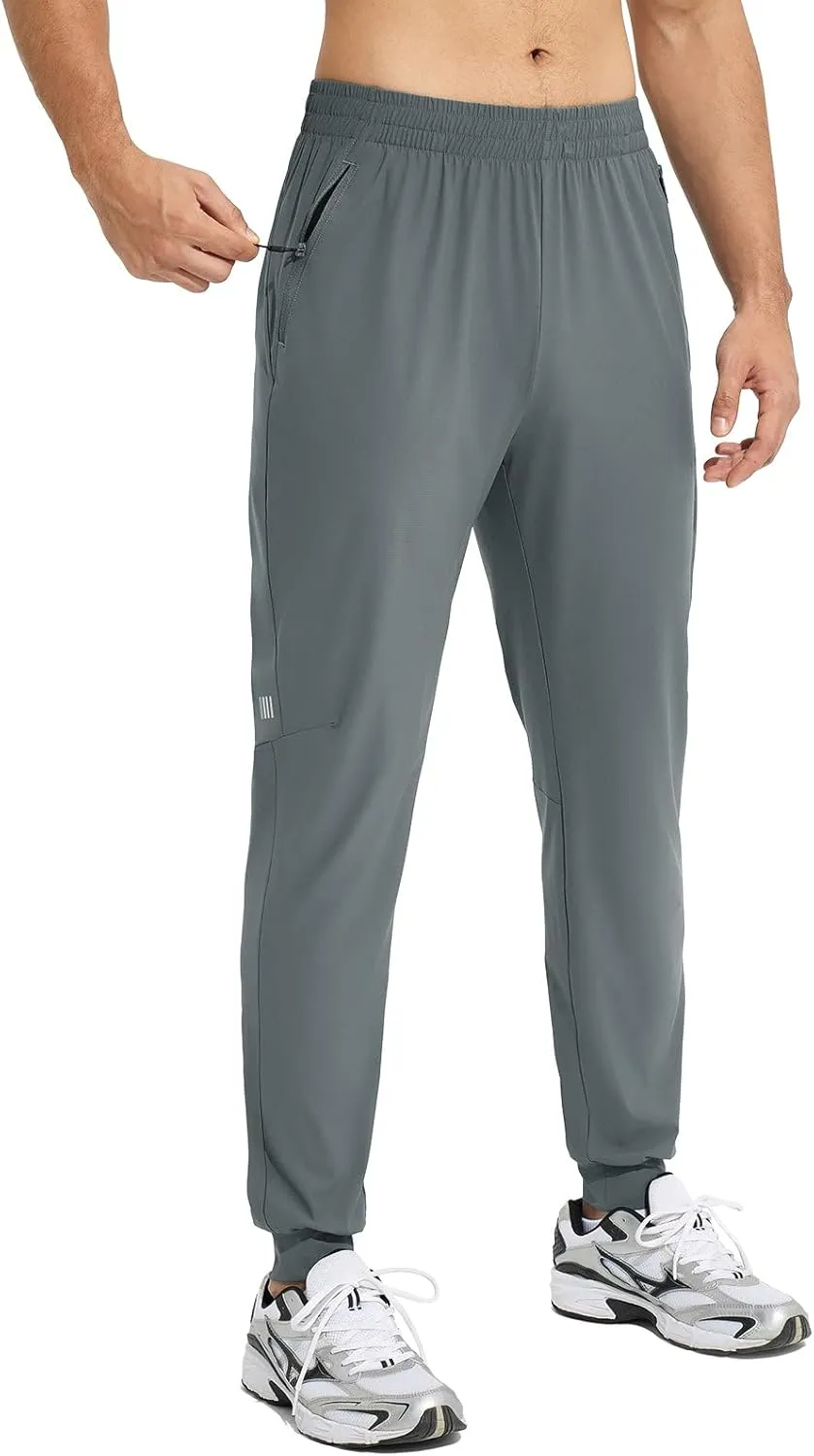 baleaf Men's Joggers Pants Athletic Workout Track Running Gym Lightweight Quick Dry Tapered Jogger Zipper Pockets