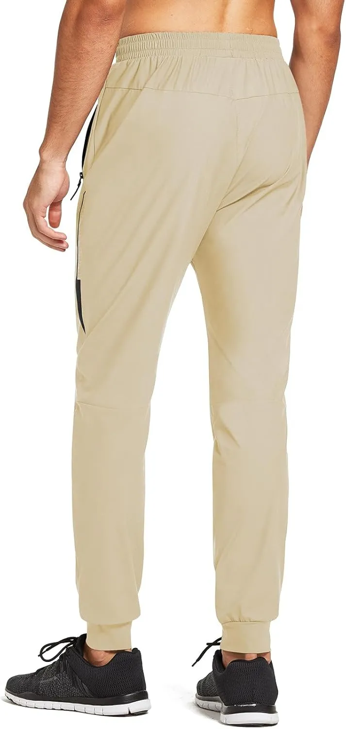 baleaf Men's Joggers Pants Athletic Workout Track Running Gym Lightweight Quick Dry Tapered Jogger Zipper Pockets