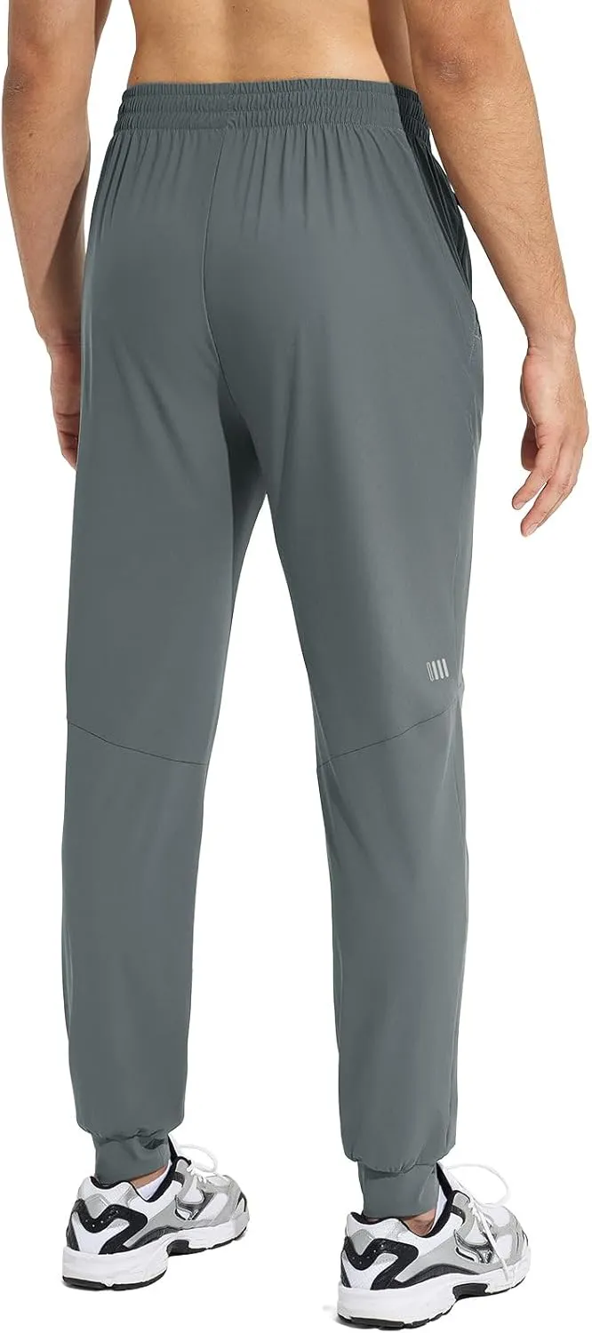 baleaf Men's Joggers Pants Athletic Workout Track Running Gym Lightweight Quick Dry Tapered Jogger Zipper Pockets
