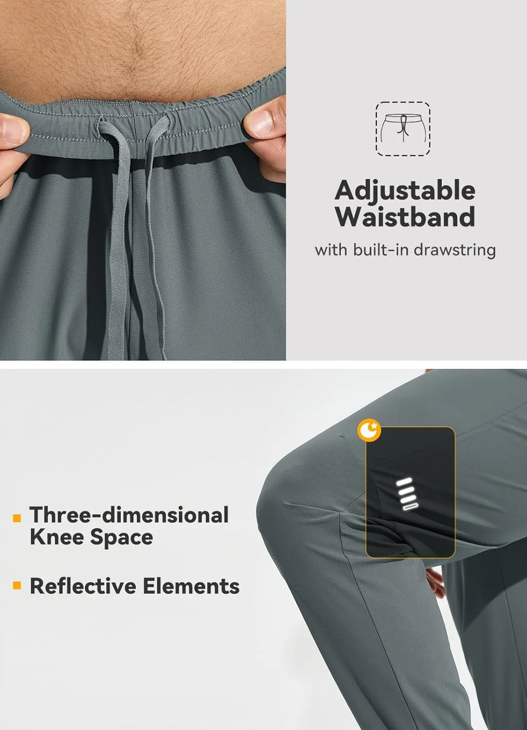 baleaf Men's Joggers Pants Athletic Workout Track Running Gym Lightweight Quick Dry Tapered Jogger Zipper Pockets