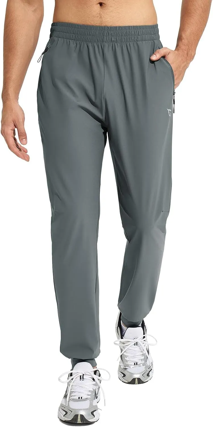baleaf Men's Joggers Pants Athletic Workout Track Running Gym Lightweight Quick Dry Tapered Jogger Zipper Pockets