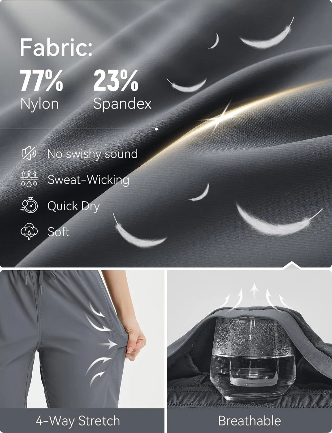 baleaf Women's Cargo Joggers Hiking Pants with Pockets Lightweight Jogger Quick Dry Sweatpants