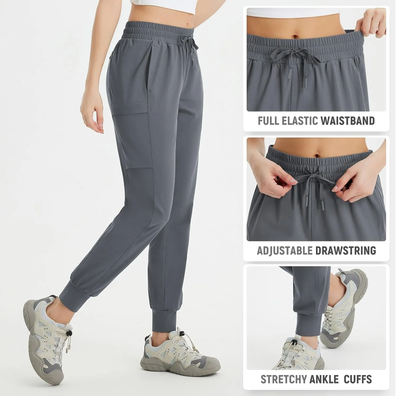 baleaf Women's Cargo Joggers Hiking Pants with Pockets Lightweight Jogger Quick Dry Sweatpants