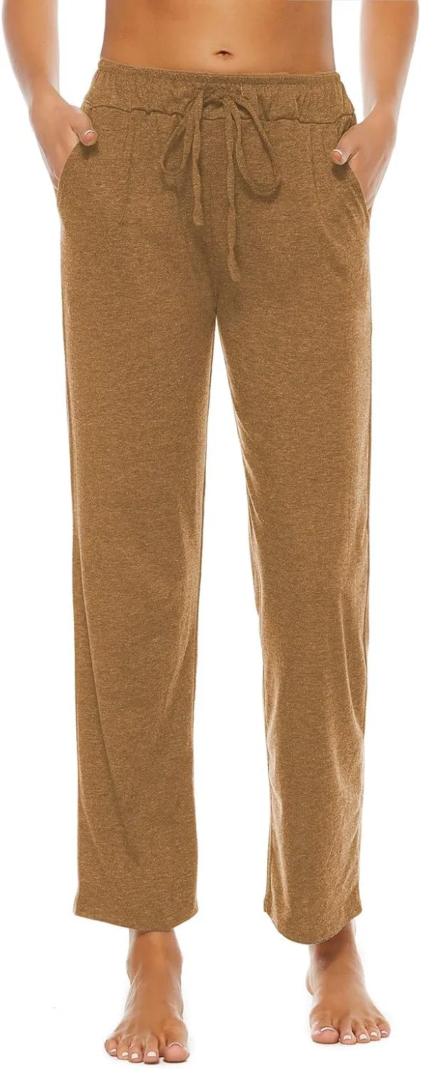 BATHRINS Womens Comfy Lounge Pants Loose Yoga Pants Drawstring Soft Pajama Pants with Pockets