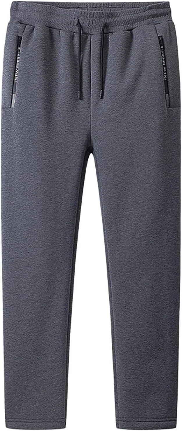 BIFUTON Fleece Lined Pants Men,Men's Thick Winter Pants Heavyweight Warm Sherpa Lined Athletic Jogger Sweatpants with Pockets