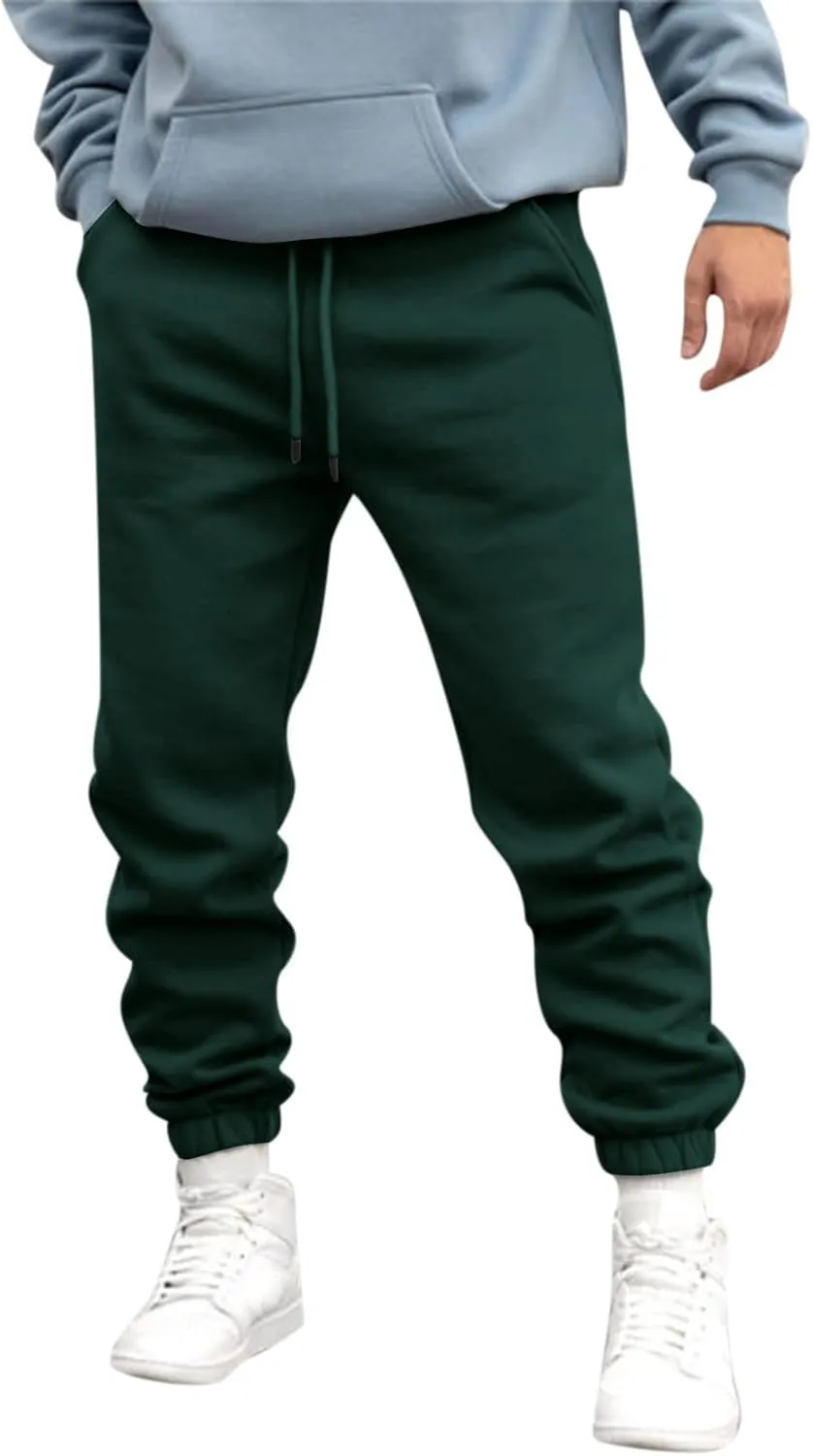 Big and Tall Sweatpants for Men Lightweight Joggers Quick Dry Warm Sherpa Lined Athletic Sweatpants Winter Drawstring