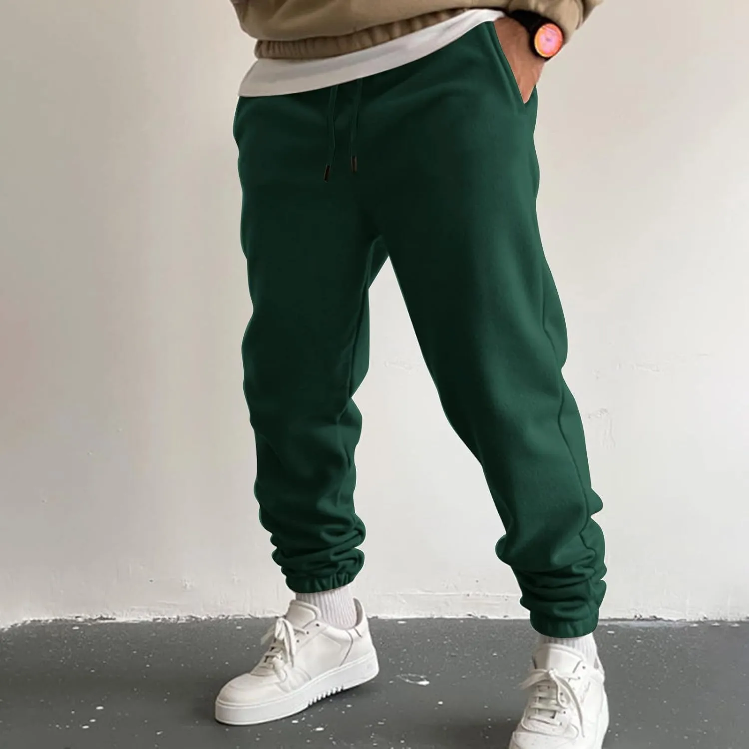 Big and Tall Sweatpants for Men Lightweight Joggers Quick Dry Warm Sherpa Lined Athletic Sweatpants Winter Drawstring