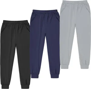 BIG ELEPHANT Girls Quick Dry Active Athletic Joggers, Kids Pull-on Lounge Joggers with Pocket