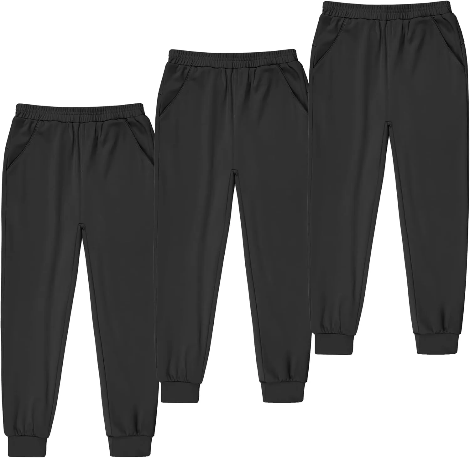 BIG ELEPHANT Girls Quick Dry Active Athletic Joggers, Kids Pull-on Lounge Joggers with Pocket