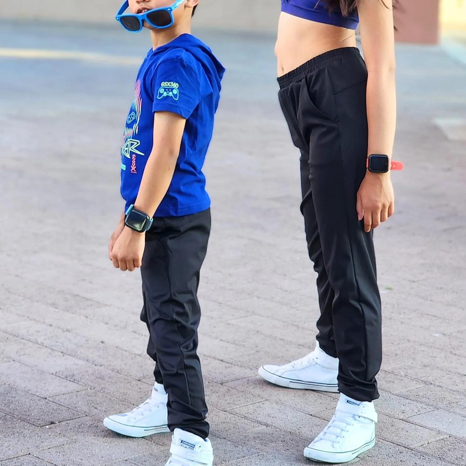 BIG ELEPHANT Girls Quick Dry Active Athletic Joggers, Kids Pull-on Lounge Joggers with Pocket