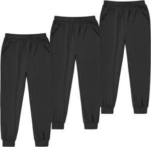 BIG ELEPHANT Girls Quick Dry Active Athletic Joggers, Kids Pull-on Lounge Joggers with Pocket