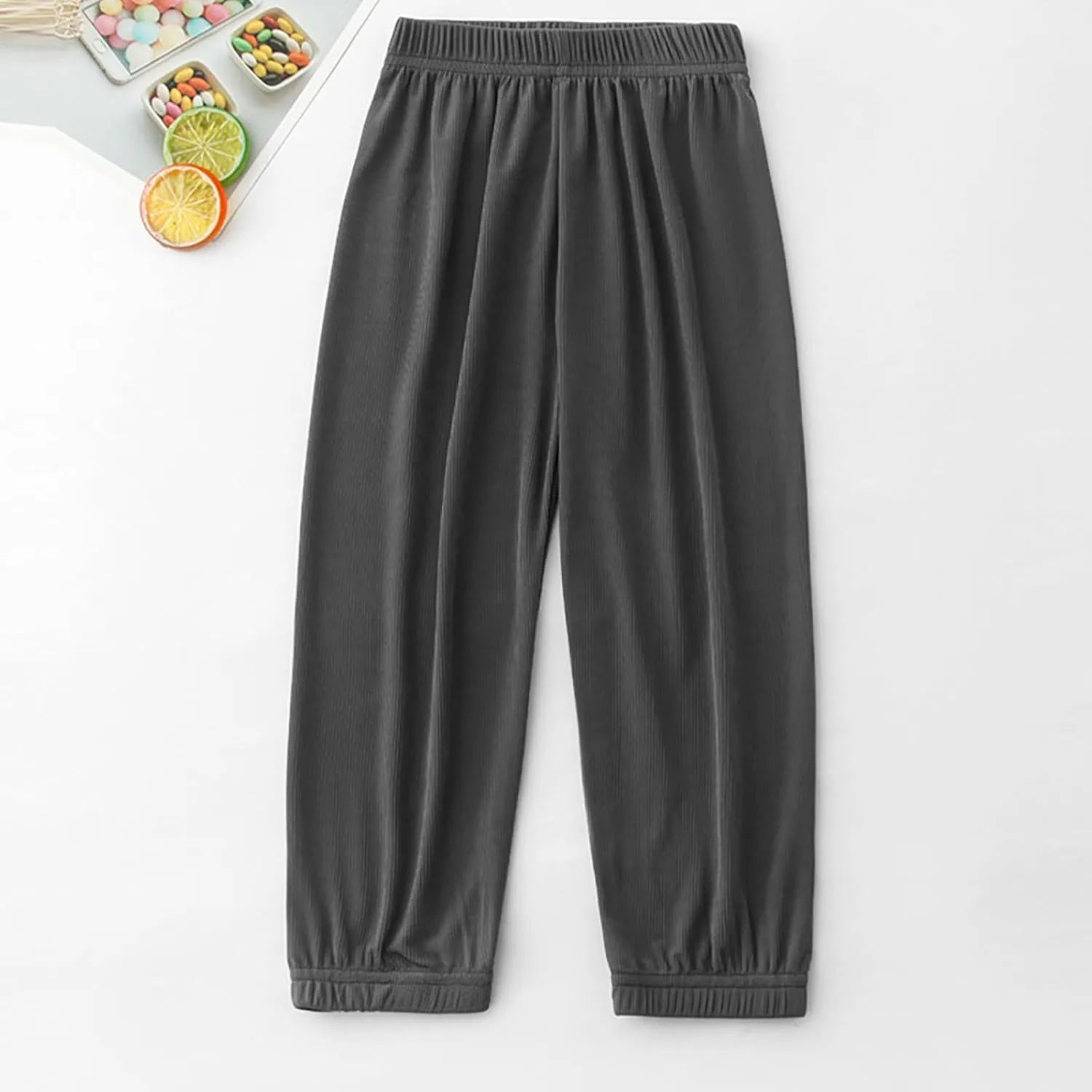 Boys Long Pants Soft Cotton Solid Harem Sweatpants for Boys Girls Breathable Quick Dry Loose Trousers