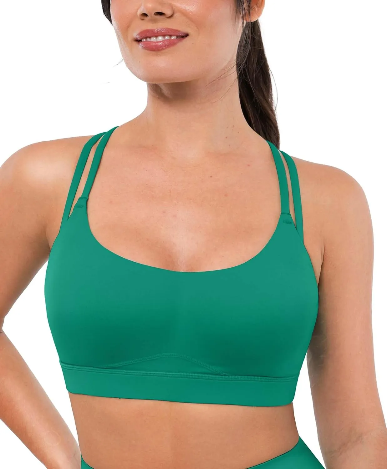 BRXL Strappy Sports Bras for Women High Support Criss-Cross Back Padded Sports Bra with Removable Cups