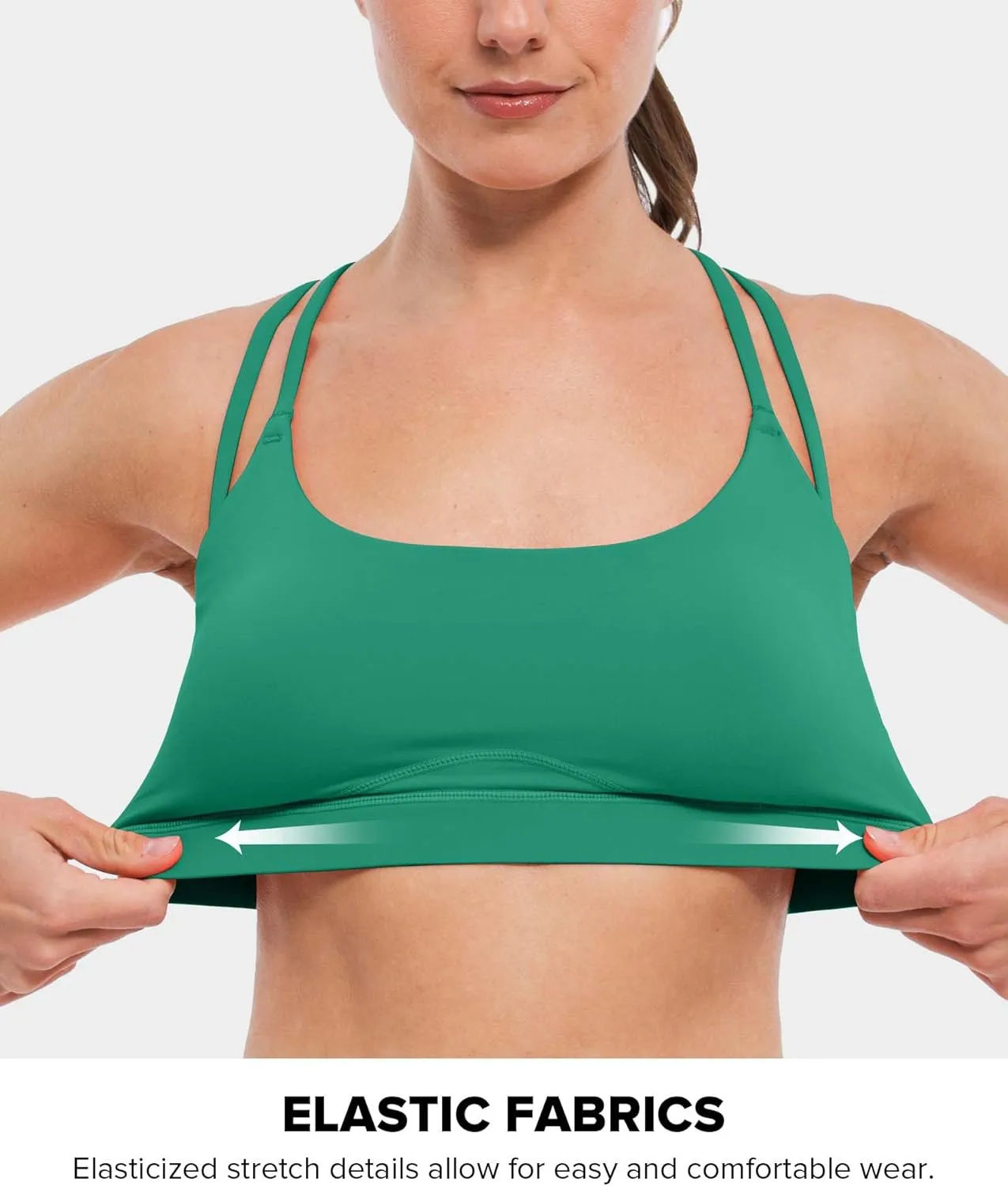 BRXL Strappy Sports Bras for Women High Support Criss-Cross Back Padded Sports Bra with Removable Cups