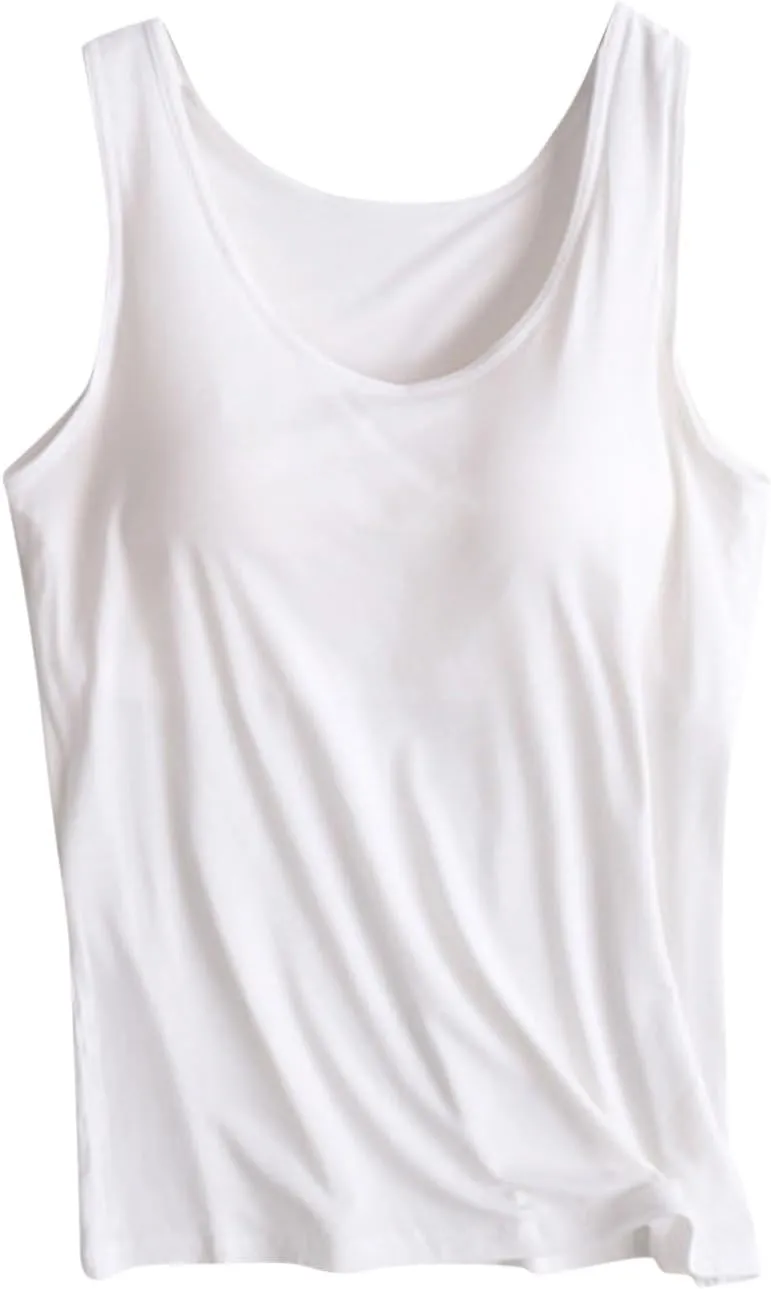 Built in Bra Tank Tops for Women Summer Tank Top Shelf Bra Padded Athletic Tank Tops Workout Sports Bra Top for 2024