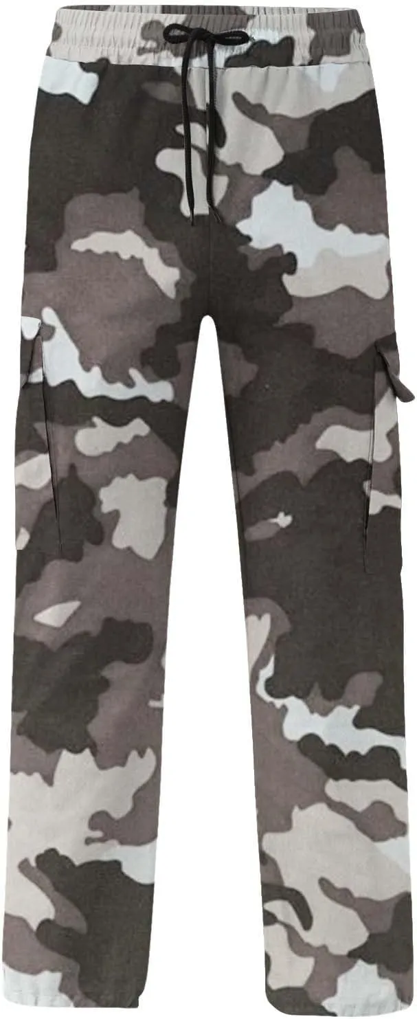 Camo Cargo Pants for Men Waterproof Outdoor Work Pants Construction Flex Tactical Pants Multi Pockets Hiking Pants