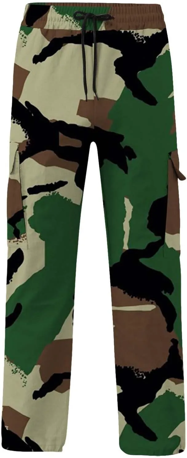 Camo Cargo Pants for Men Waterproof Outdoor Work Pants Construction Flex Tactical Pants Multi Pockets Hiking Pants