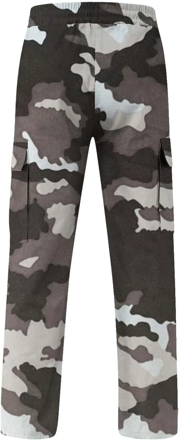 Camo Cargo Pants for Men Waterproof Outdoor Work Pants Construction Flex Tactical Pants Multi Pockets Hiking Pants