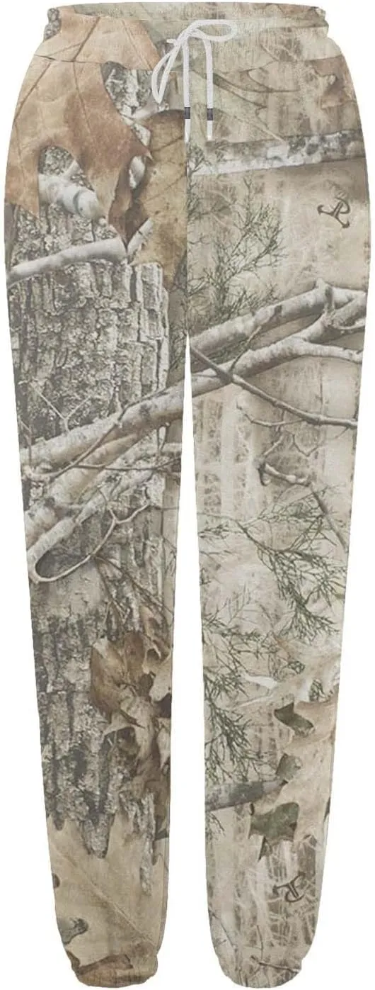 Camo Cargo Pants for Women - High Waisted Wide Leg Sweatpants, Baggy Elastic Joggers, Camouflage Trousers for Workout