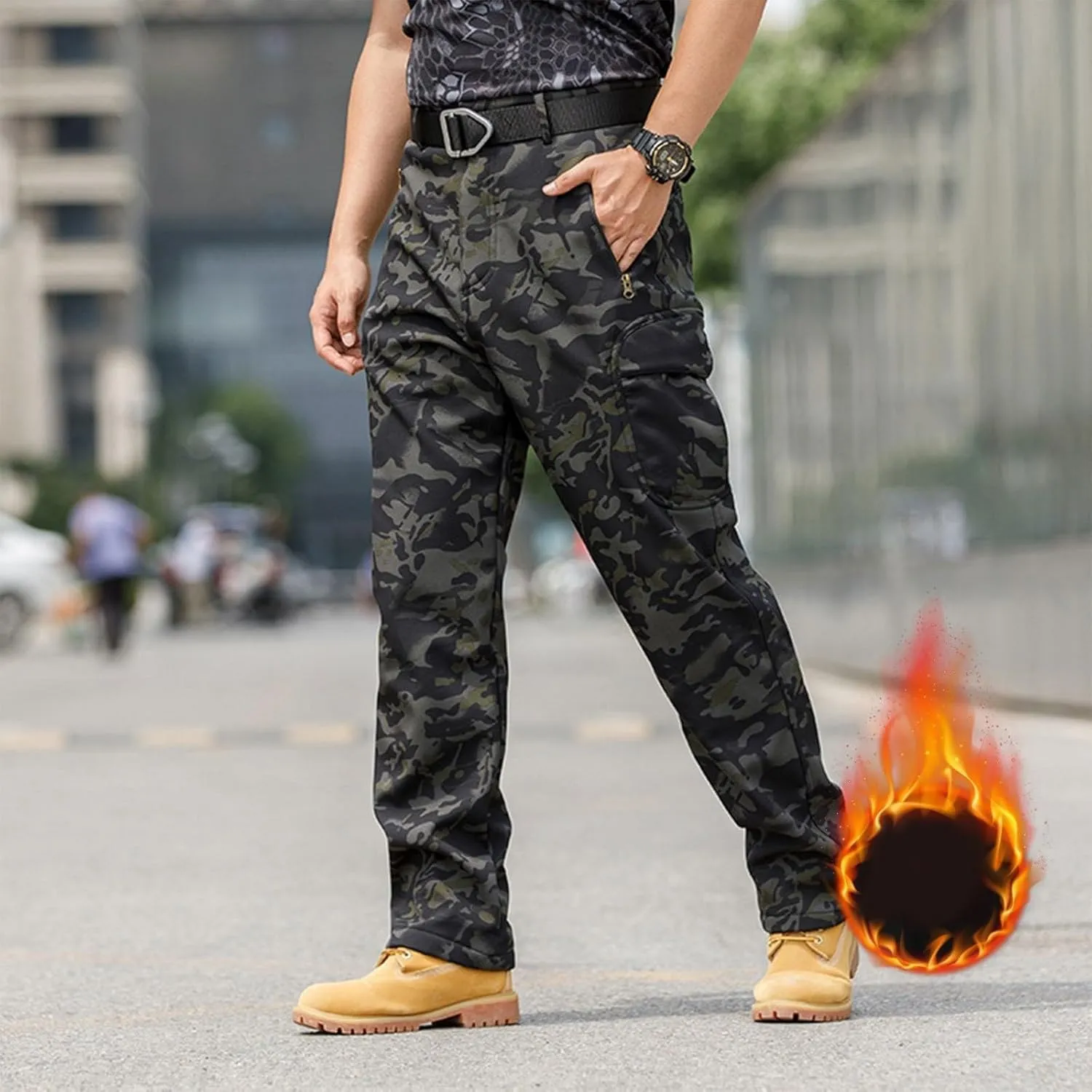 Camo Tactical Pants Men Zip Off Water Resistant Ripstop Pants Athletic Quick Dry Apparel Outdoor