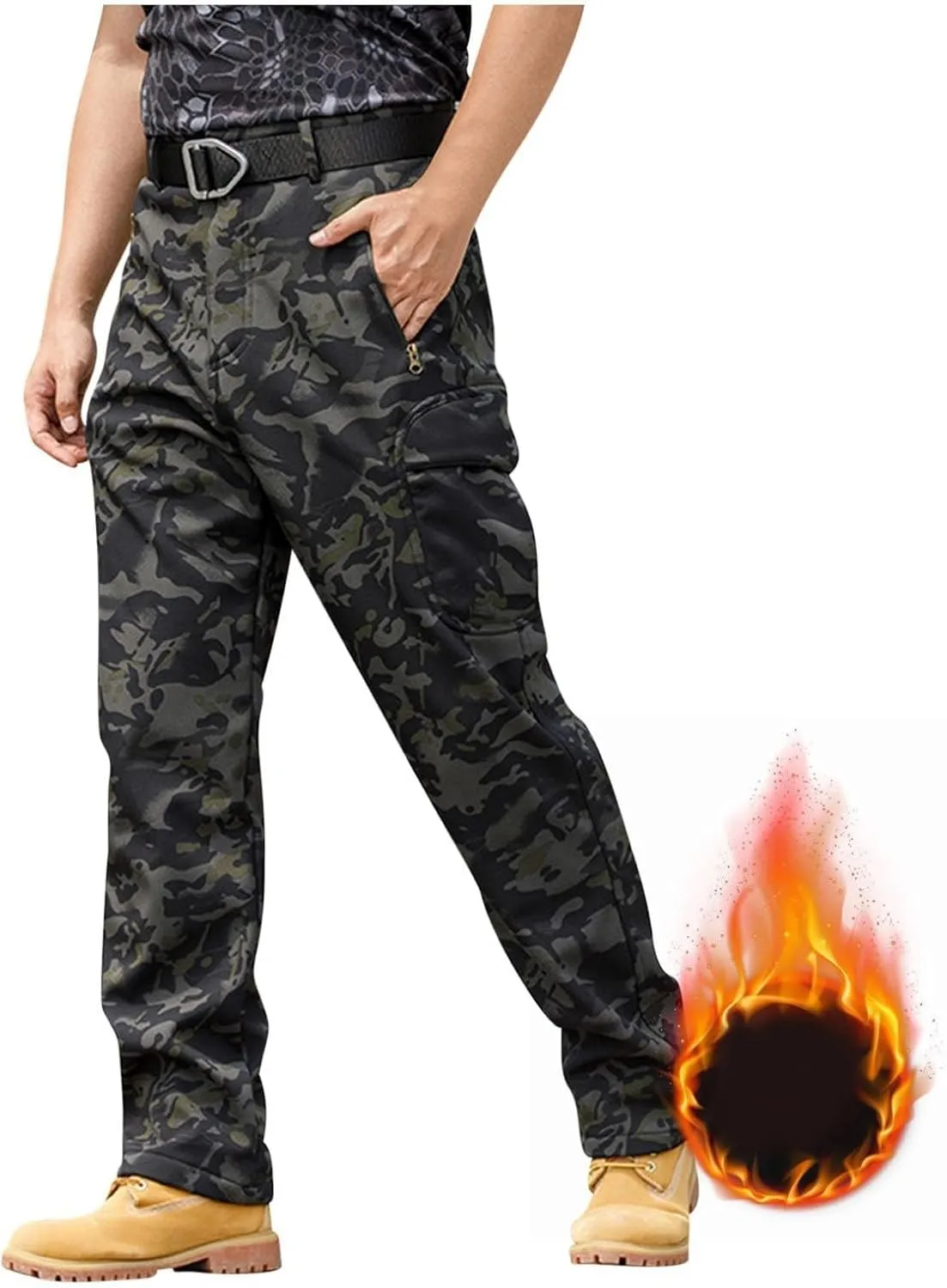 Camo Tactical Pants Men Zip Off Water Resistant Ripstop Pants Athletic Quick Dry Apparel Outdoor