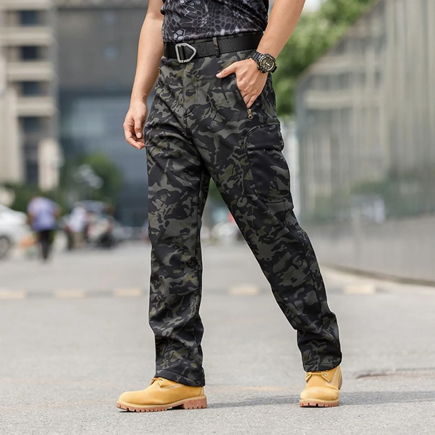 Camo Tactical Pants Men Zip Off Water Resistant Ripstop Pants Athletic Quick Dry Apparel Outdoor