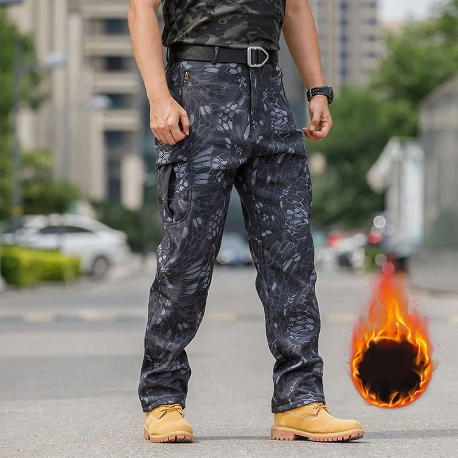Camo Tactical Pants Men Zip Off Water Resistant Ripstop Pants Athletic Quick Dry Apparel Outdoor