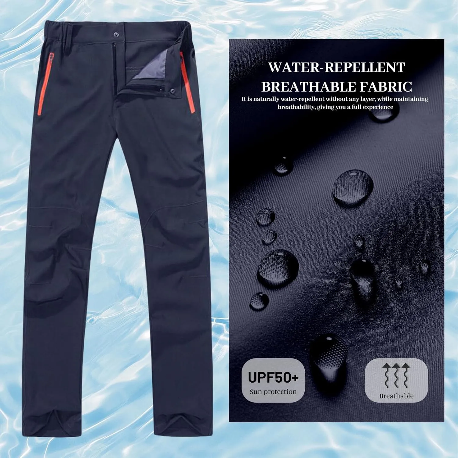 Camping Pants for Mens Quick-Dry Hiking Cargo Pants Water Resistant Breathable Outdoor Fishing Climbing Work Pant