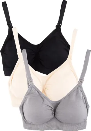 Caramel Cantina 3 Pack Nursing Maternity Soft Support Bra