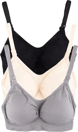 Caramel Cantina 3 Pack Nursing Maternity Soft Support Bra