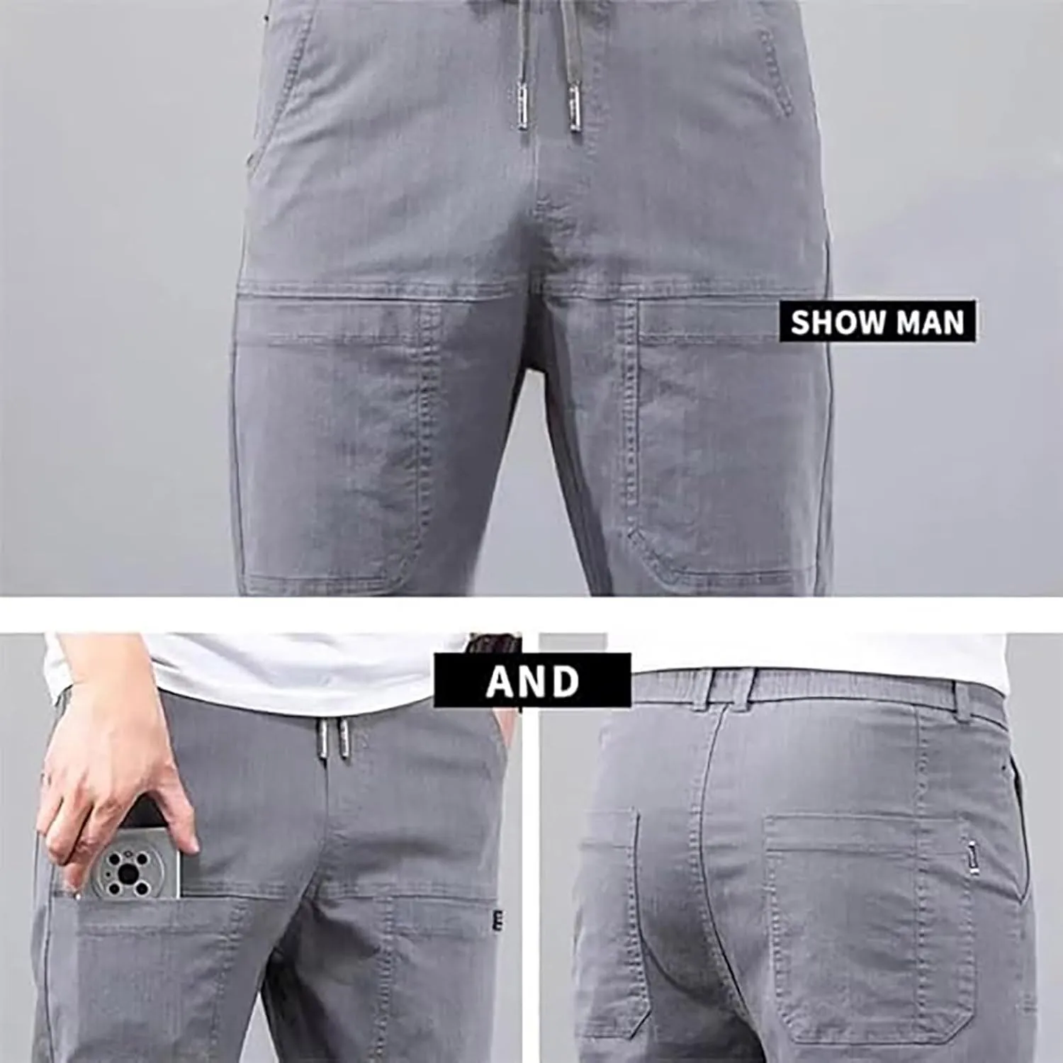 Cargo Pants for Men Athletic Multipants - High Lounge Sweatpants Stretch Multi-Pocket Durable Loose Fit Trousers