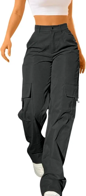 Cargo Pants for Women 2025 High Waisted Casual Wide Leg Pants Baggy Stretchy Wide Leg Y2K Streetwear with Pockets