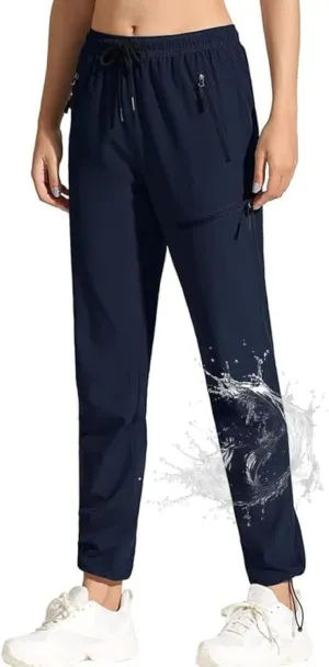Cargo Pants Womens Hiking Quick Dry Joggers Lightweight Water Resistant Waterproof Rain Pants